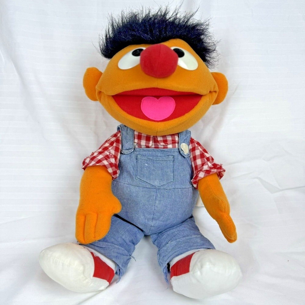 Vintage Playskool Ernie On The Farm Sesame Street Plush 1994